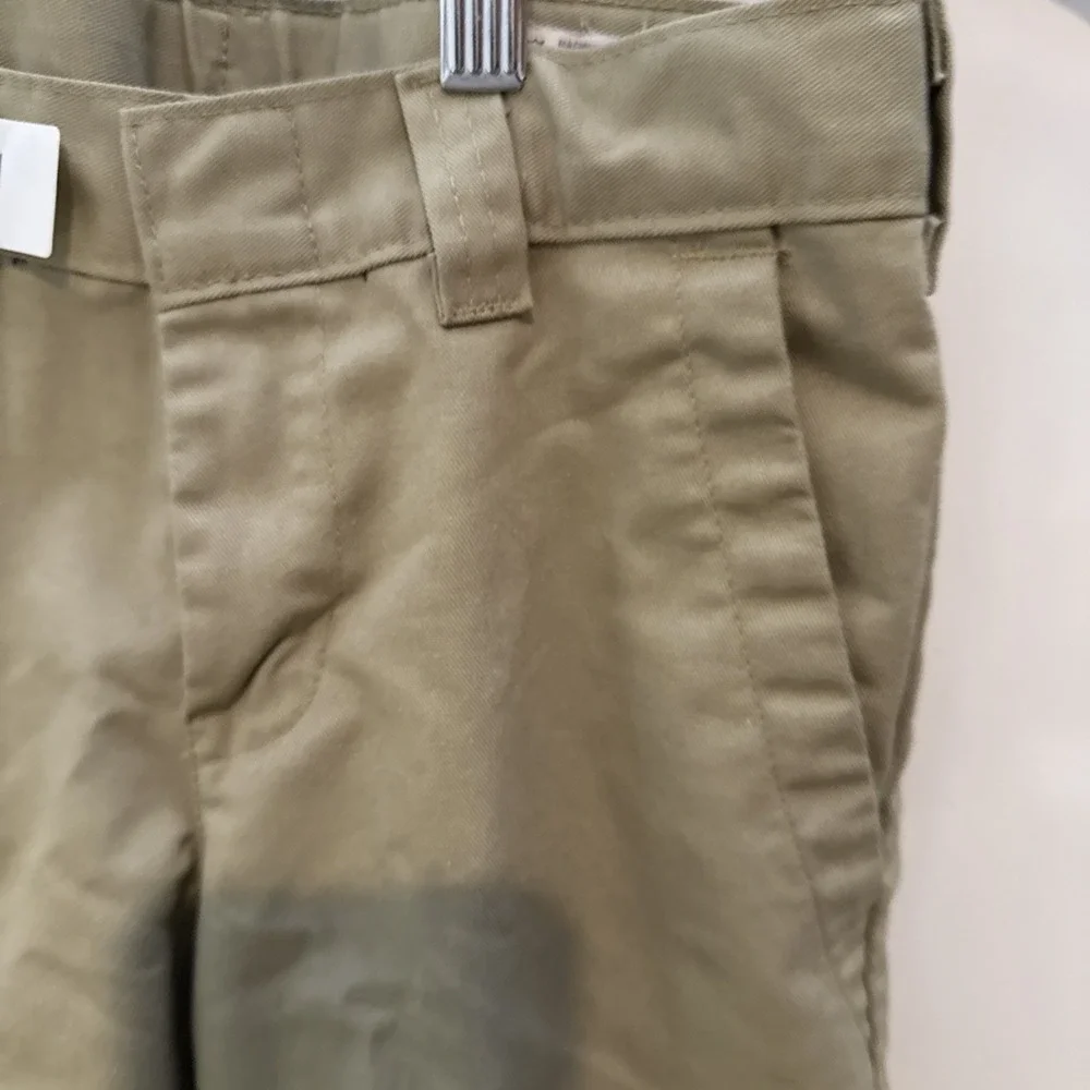 Dickies Pants Boys 10 Khaki Classic Fit Flat Front Straight School Uniform Adjus